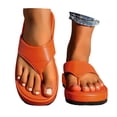 thumbnail image 3 of HNMKIU Fashion Platform Slide Sandals Summer Casual Comfort Toe Post Beach Slippers Women Soft Sole Outdoor Indoor Shoes Womens Flip Flops Orange,8.5, 3 of 8