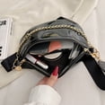 thumbnail image 2 of Bolsa De Pecho Bolso de pecho para mujer, elegante patrón de piedra, bandolera, cadenas, bolso de sillín (negro) Tmvgtek Para Estrenar, 2 of 6