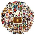 thumbnail image 2 of 35pcs-50pcs Colorful Kids Stickers Pirate Animal Stickers Skull Pack for Luggage Phone Laptop, 2 of 9