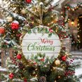 thumbnail image 5 of Welcome Sign for Front Door, Merry Christmas Round Metal Wall Art Wreaths, Xmas Winter Pine Needles Berries Wood Outdoor Indoor Wall Hanging Sign for Porch Decor Housewarming Gifts 7.9 Inch, 5 of 8