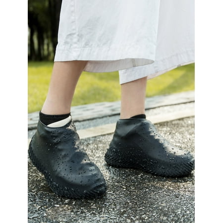 FLORATA Waterproof Boot and Shoe Cover Reusable Non Slip Rain Snow Overshoe Foldable Galoshes Slip On Socks Footwear