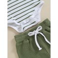 thumbnail image 6 of Baby 2 Piece Outfits Summer Striped Short Sleeve Romper and Elastic Shorts Set for Toddler Newborn Girl Boy, 6 of 13