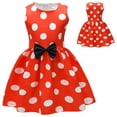thumbnail image 2 of snilers Girls Sleeveless Dresses Polka Dots Crew Neck Summer Dresses Birthday Party A Line Swing Sundress Size 2-13 Years, 2 of 8