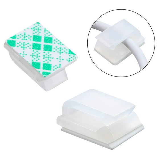 Tssuoun 10 Pieces Cable Clips Good Durability Wiring Harness Plastic Strong Viscosity No Punching Required Thread Buckle for Home Office White