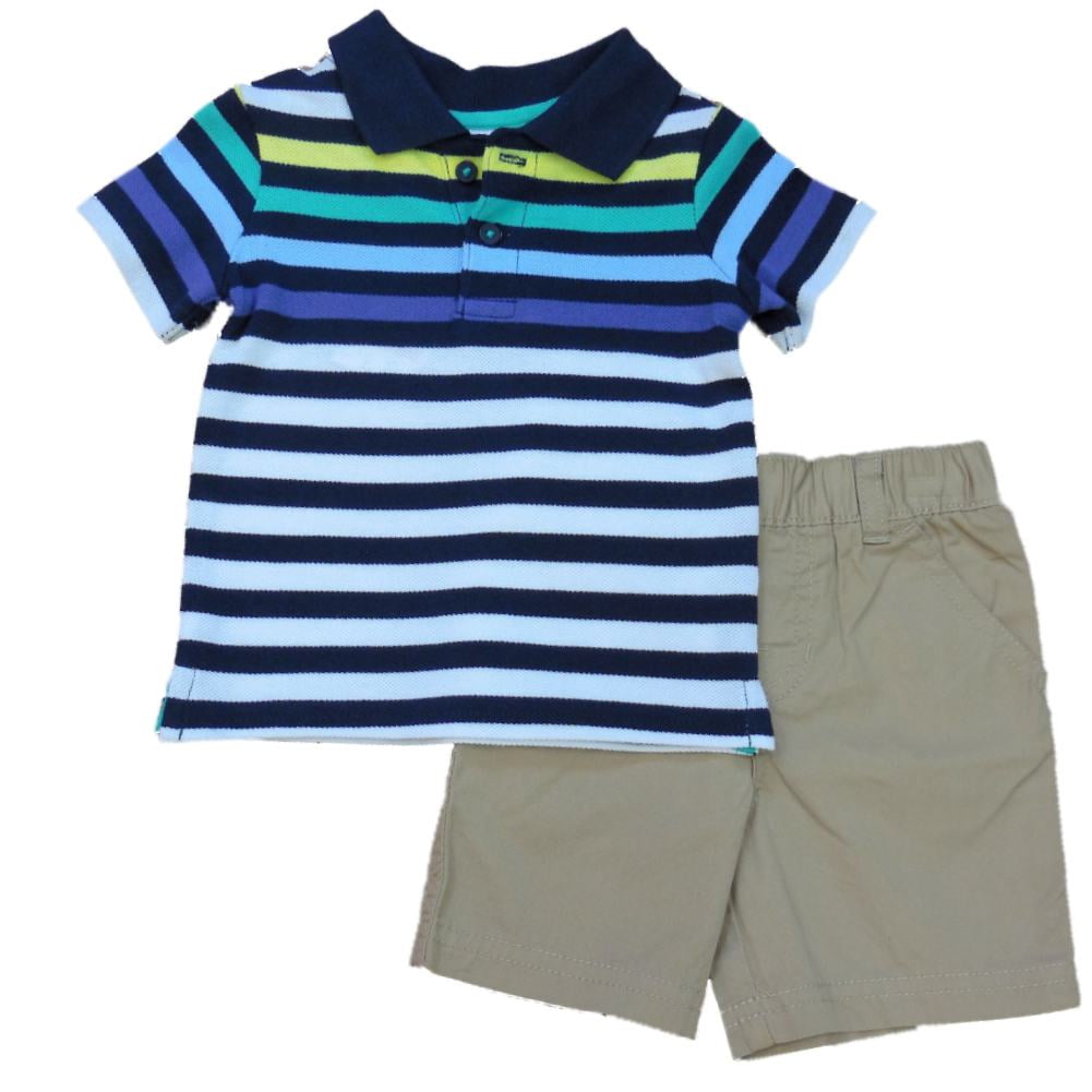 Shorts 2tlg 1-6 Jahre Amissz Baby Boy Polo Shirt Top Baumwoll Striped Kurzarm T-Shirt