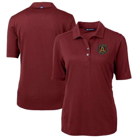Women's-Cutter & Buck  Maroon Atlanta United FC Virtue Eco Pique Recycled Polo