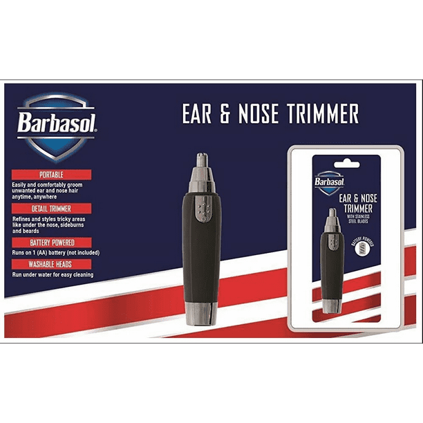 Barbasol Ear & Nose Trimmer w/ Stainless Steel Blades Battery Powered