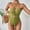 Green, variant on Swimsuit Women Cross Tie Straps Open Back Bikini Bathing Suit Fashion Sexy Solid Color Swimwear