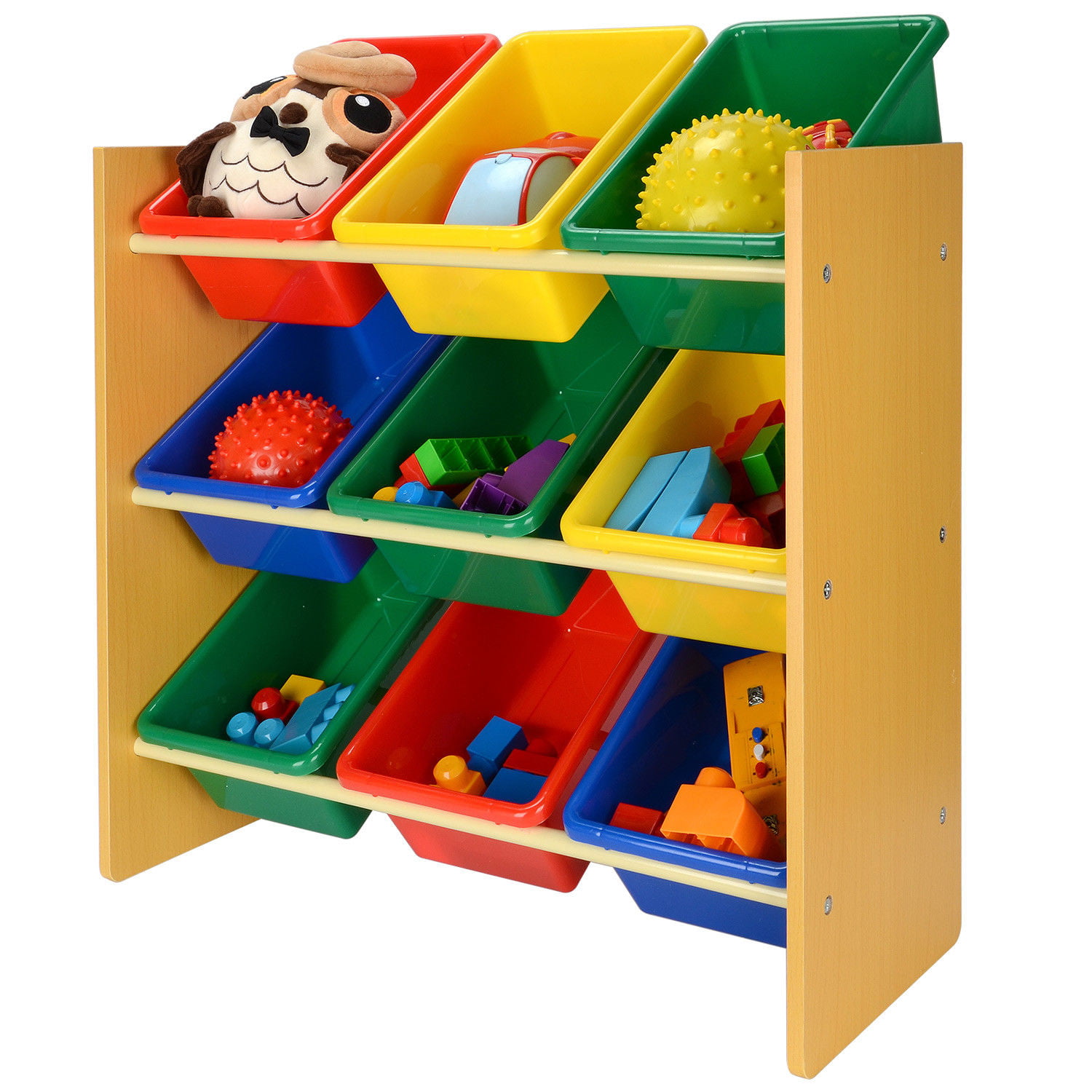 LIVEDITOR Toy Storage Unit Kids Children Play Organizer Boxes Shelf 4 ...