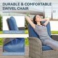 thumbnail image 4 of Gymojoy 3 Pieces PE Wicker Rocking Chair Outdoor Conversation Sets with 2 Rocking Chairs and 1 Side Table, Gray/Blue, 4 of 8