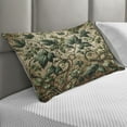 thumbnail image 2 of Ambesonne Leaf Print Quilted Pillowcover, Swirling Branches Ivy, 30" x 20", Pale Brown Hunter Green, 2 of 2