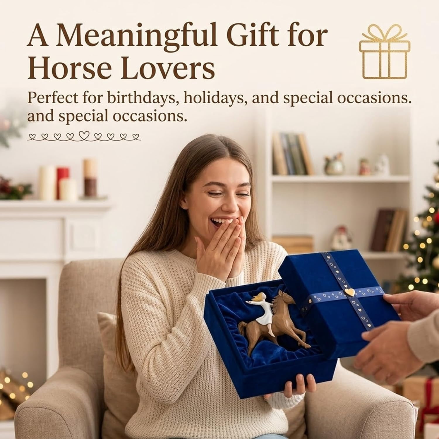 Horse Gifts for Women Girls: Cool Horse Figurines Statue Decorations Birthday Memorial Gift for Horses Lover Teen Girl Equestrian