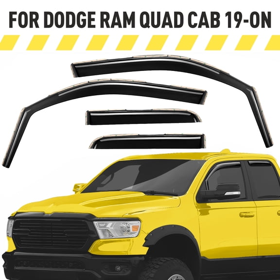 AEROGUYS Extra Durable Window Deflectors In-Channel Window Visors Rain Guards Fit for Dodge Ram 1500 2019-2026 Quad Cab, Sun Visors, Wind Vent for Shades, Exterior Car Accessories - 4 pcs. AG0898
