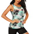 thumbnail image 2 of Fotbe Tropical Summer Palm Blusas Sin Mangas para Mujer – Estilo Casual, Corte Suelto, Slim-Fit, Cuello Redondo Deportivo, Tops de Verano para Gimnasio y Yoga-Large, 2 of 7