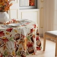 thumbnail image 2 of Fall Pumpkin Football Maple Leaves Tablecloth Round Washable Table Covers for Home Party Decorations 60x60 Inch, 2 of 5