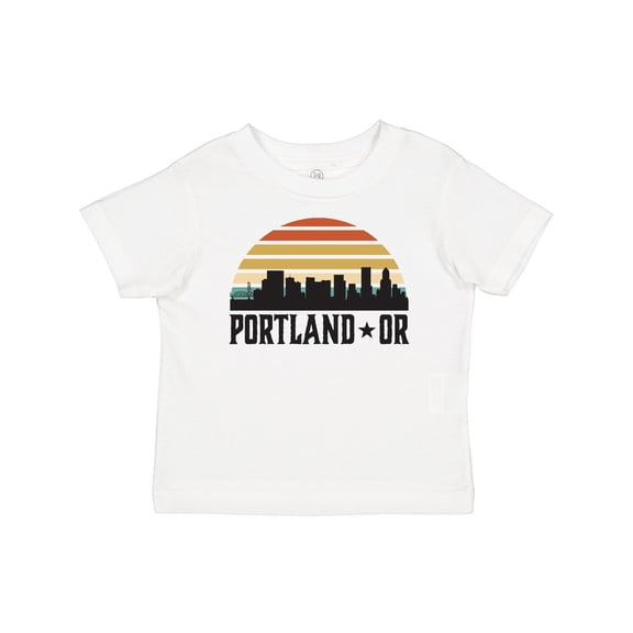 Inktastic Portland Oregon Skyline Retro Sunset Boys or Girls Baby T-Shirt