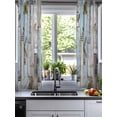 thumbnail image 2 of Blue Grey Wooden Sheer Curtains 45 Inch Length 2 Panels Set for Living Room/Bedroom, Farmhouse Barn Sunflowers Retro Kitchen Curtains Grommet Semi-Sheer Curtains Drapes Window Treatments 42"x45"x2, 2 of 7