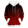 thumbnail image 2 of Hoodies For Women Oversized Winter Plush Cute Gradient Print Flannel Hooded Sweatshirt Trendy Fall Winter Clothes Cozy Pullover,Red,S, 2 of 6