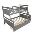 thumbnail image 5 of Twin Over Full Bunk Bed with Two Storage Drawers, Ladder and Safety Guardrail for Kids Teens Adult, Wood Bunk Bed Frame for Bedroom Guest Room, Gray 78.7''Lx76.3''Wx62.3''H, 5 of 7