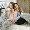 thumbnail image 6 of Minky Designs Ash Gray Minky Blanket – Ultra Soft Faux Fur Throw Blanket for Couch, Bed & Home – Fluffy, Warm & Luxurious – Chic Collection (Large, 60x72), 6 of 10