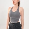 thumbnail image 4 of Sujetador deportivo para mujer, Tops cortos de entrenamiento con almohadilla en el pecho extraíble para Yoga, gimnasio, Fitness, 2 uds., 4 of 5