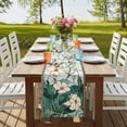 thumbnail image 3 of Spring Table Runner 70 Inches Long, Butterfly Summer Botanical Flower Cotton Linen Table Runners Dresser Scarves, Decorative Fabric Tabletop Scarf Furniture Cover for Home Dinner Party 13"x70", 3 of 8