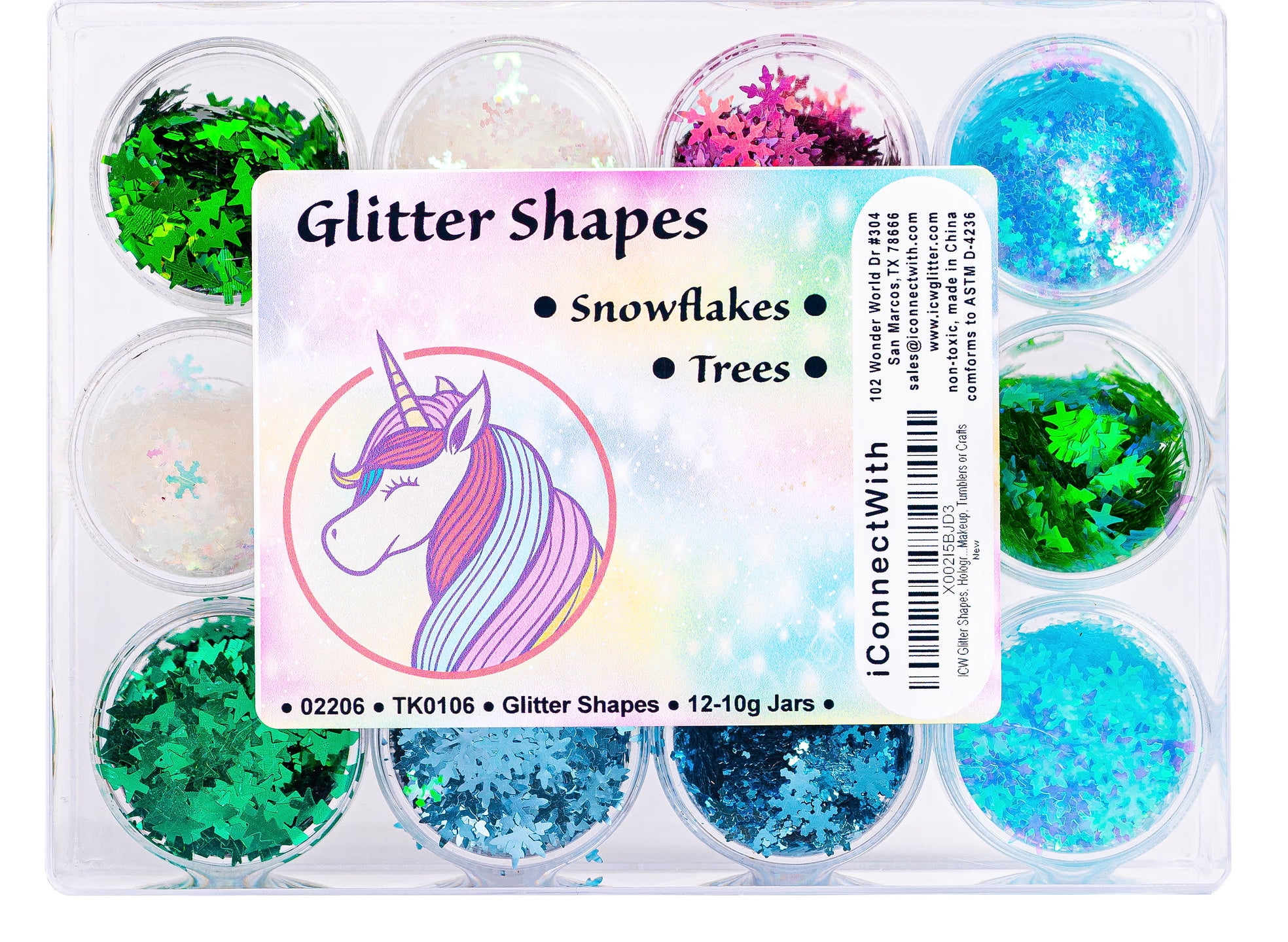 iConnectWith Glitter - Multi-Color Winter Shapes Glitter Kit