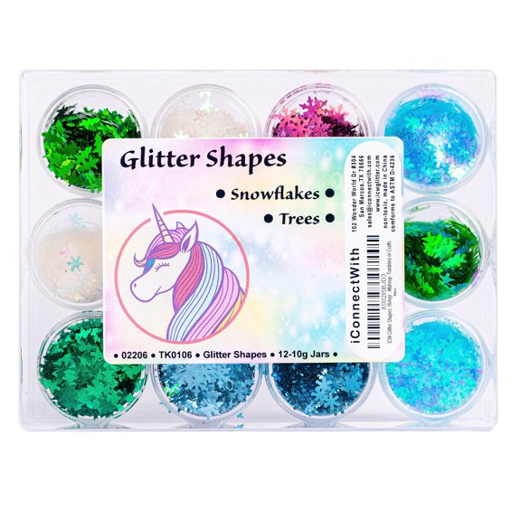 iConnectWith Glitter - Multi-Color Winter Shapes Glitter Kit