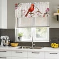 thumbnail image 5 of 2 Pack Valances for Windows, Red Bird Flowers Window Valances for Living Room/Bedroom/Bathroom, Retro Rustic Animal Floral Branches Light Filtering Kitchen Curtain Valance 60"W x18" L, 5 of 9