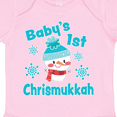 thumbnail image 4 of Inktastic Baby's 1st Chrismukkah with Cute Snowman and Snowflakes Boys or Girls Baby Bodysuit, 4 of 5