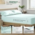 thumbnail image 2 of THREAD SPREAD Organic Cotton Bed Sheets Queen - 100% Organic Cotton Sheets Queen Size(4 PC, Sea Foam), Crisp Cooling Percale Weave Sheet Set, 2 of 7