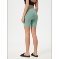 thumbnail image 3 of Women's High Waisted Biker Shorts with Pockets, Nylon Spandex Yoga Workout Shorts, Tummy Control, 1 Pack, 3 of 11