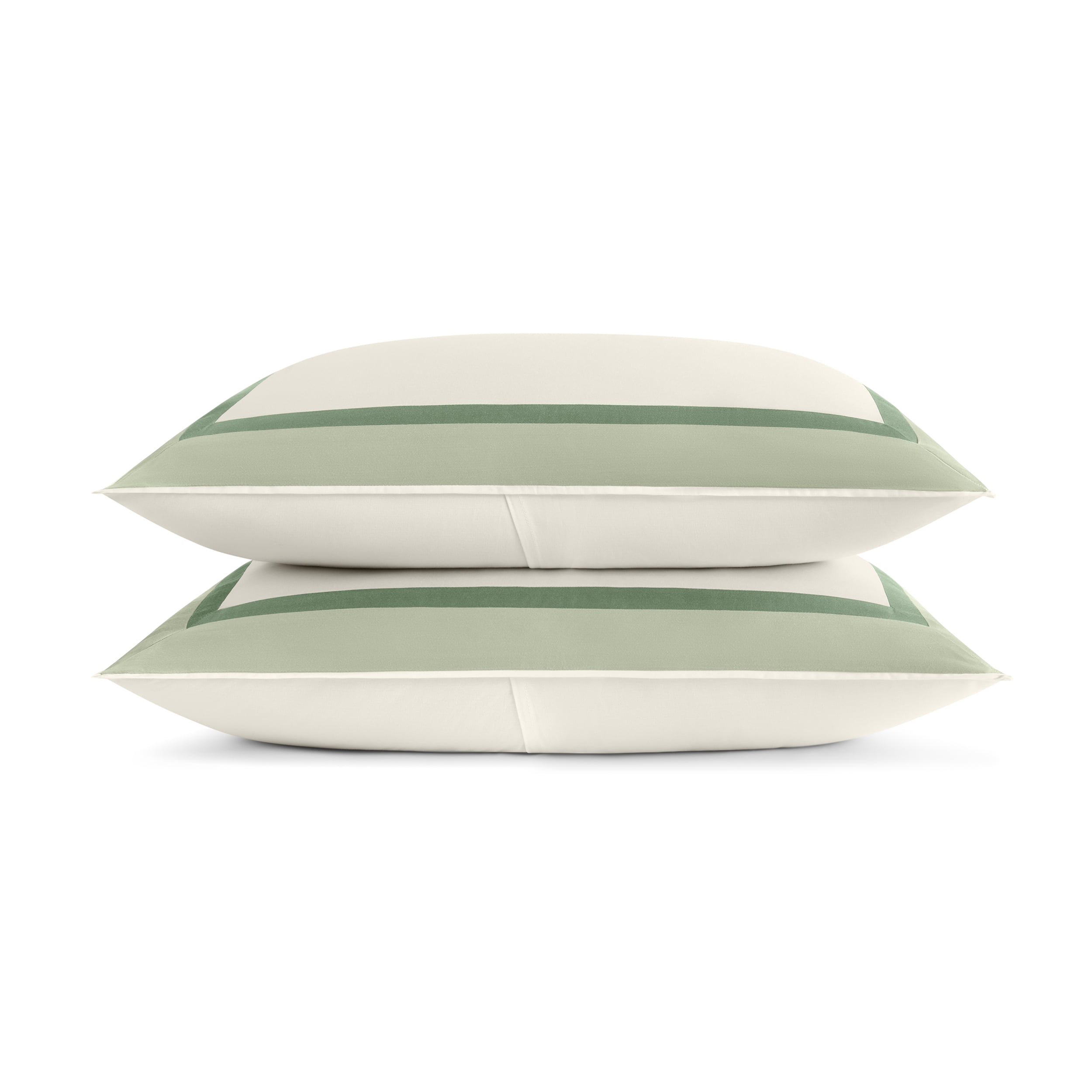 Wamsutta 1846 Cotton Tencel 3-Piece Desert Sage Henley Border Comforter Set, Full/Queen
