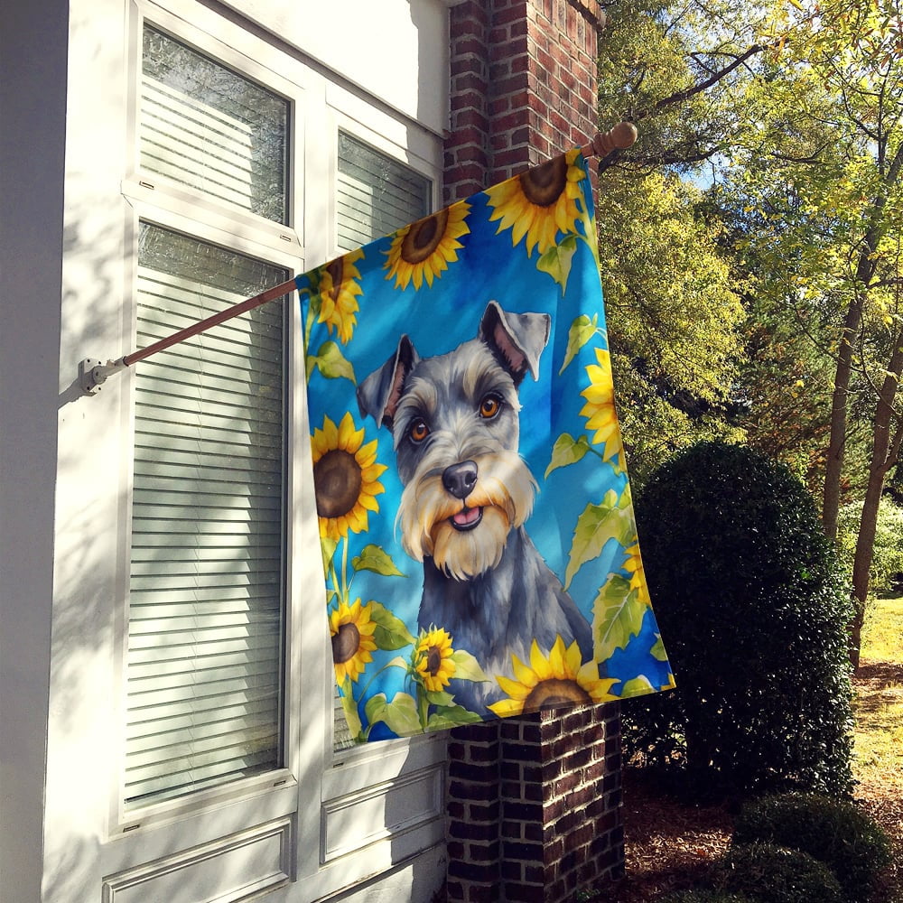 Yorkshire Terrier in Sunflowers House Flag