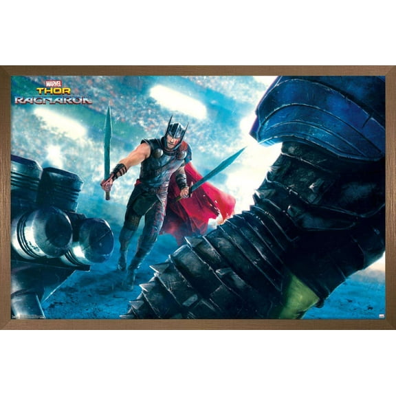 Marvel Cinematic Universe - Thor - Ragnarök - Arena Thor Wall Poster, 22.375" x 34", Framed