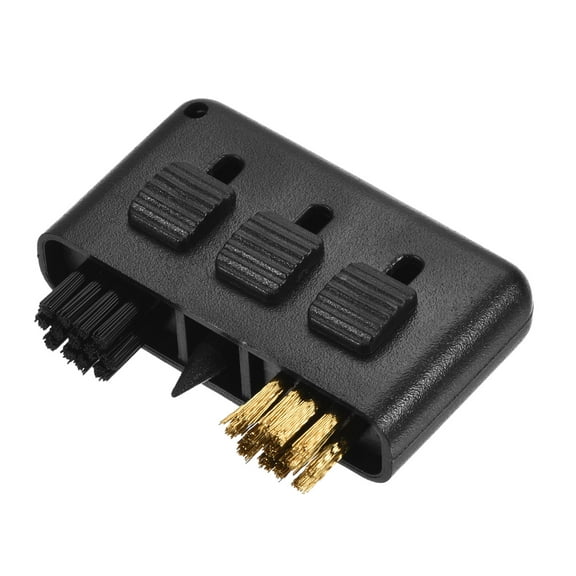 Uxcell 3 in 1 Portable Retractable Dust Groove Cleaner Golf Club Brush Black