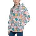 thumbnail image 2 of Uemuo Colorful Cute Pig Pattern Hooded Sweatshirt for Youth Pullover with Kangaroo Pocket Trendy youth sweatshirt Casual Hoodie for Boys and Girls-Small, 2 of 6
