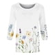thumbnail image 4 of ICHUANYI Clearance Fashion Woman Round Neck 3/4Sleeve T-Shirt Printing Blouse Tops Sweatshirt(Yellow, M) ICHUANYI WER2023080704820, 4 of 5