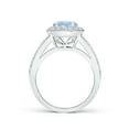 thumbnail image 2 of Angara Natural 1.12 Ct. Aquamarine with Diamond Halo Ring in 14K White Gold for Women (Ring Size: 3), 2 of 9