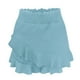 thumbnail image 4 of Falda skate para mujer. Mini shorts de playa cruzados. Shorts de lino con volantes y cintura alta, cintura elástica para looks informales, para ir a nadar o para llevar con ropa urbana. Combínalos, 4 of 5