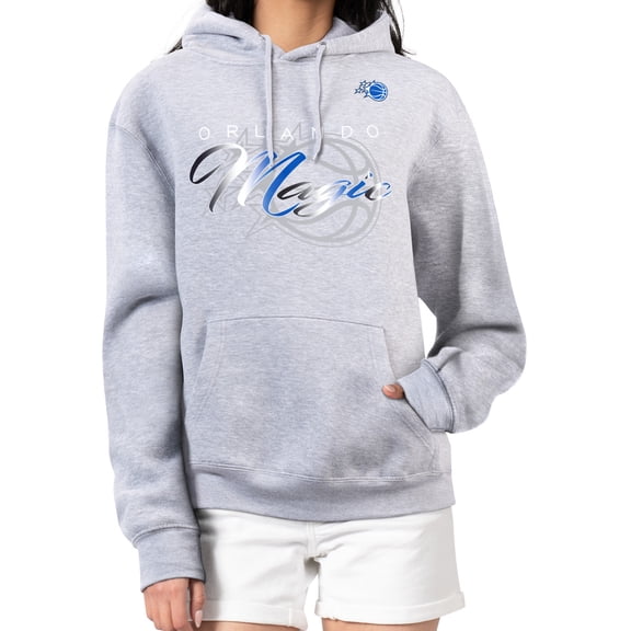 Women's G-III 4Her by Carl Banks Gray Orlando Magic Shadow Logo Tri-Blend Fleece Hoodie