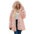 thumbnail image 2 of IROINNID Women's Winter Warm Mid-Long Coat Solid Color Open Front Long Sleeve Outwear, Pink, 2 of 9