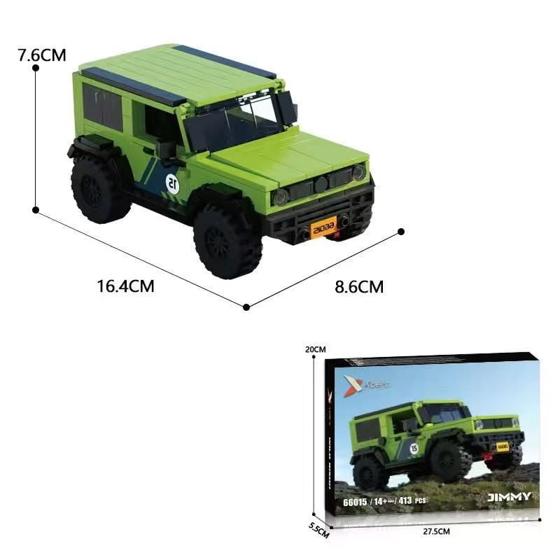 413PCS Suzuki Jimny Building Blocks Model Kit,Retro Off-Road Vehicle Collectible Desk Decor, Perfect Gift for Car Enthusiasts Boys Teens Adults