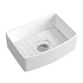 thumbnail image 2 of Single Bowl Kitchen Sink - 30 Inch Fireclay Deep Curved Apron Front Kitchen Sink - Premium White Kitchen Sink for Home, Farmhouse (Grid & Strainer Included), 2 of 10