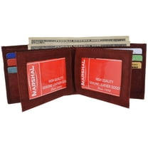 Men's Genuine Leather Multi Pocket 3 ID Windows Wallet 1852 CF
