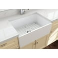thumbnail image 4 of BOCCHI Contempo Apron Front Fireclay 27 in. Single Bowl Kitchen Sink with Protective Bottom Grid and Strainer in White, 4 of 6