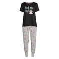 thumbnail image 2 of Secret Treasures Women's and Women's Plus Pajama Short Sleeve Top and Pants, 2 Piece, 2 of 5