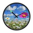 thumbnail image 2 of Voice Activated Clock with Glow Light 12 Inch Large Silent Wall Clock Battery Operated for Home Decor Colorful Field Of Wildflowers, 2 of 8