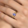 thumbnail image 4 of Gem Stone King 1.67 Ct Oval Blue Tanzanite Yellow Citrine 18K Yellow Gold Plated Silver Ring (Size 9), 4 of 6