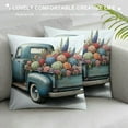 thumbnail image 3 of COMIO Blue Truck Hydrangea Spring Throw Pillow Covers Pink Floral Outdoor Spring Summer Decor Farmhouse Lumbar Decorative Throw Pillows Cases Decorations for Couch Sofa Porch, 3 of 5